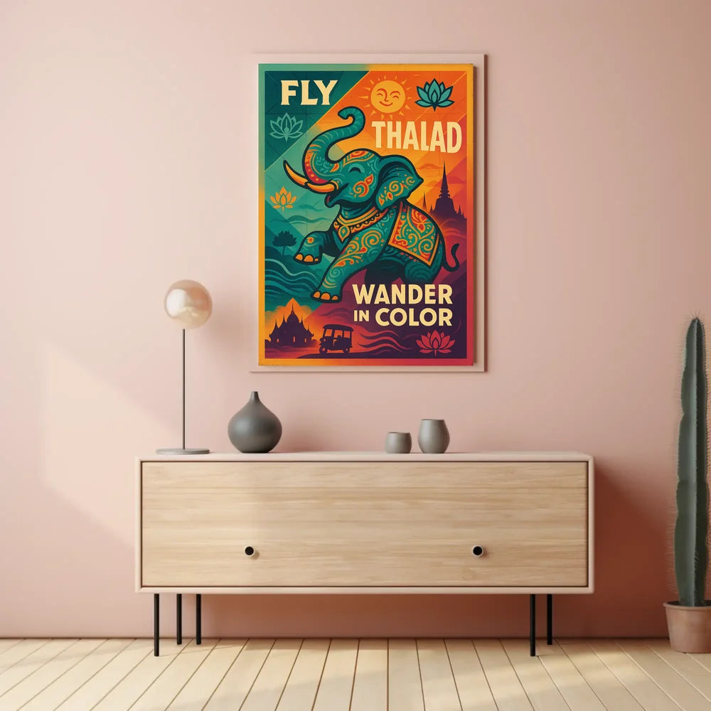 Thailand Adventure Vintage Travel Poster PosterGoat