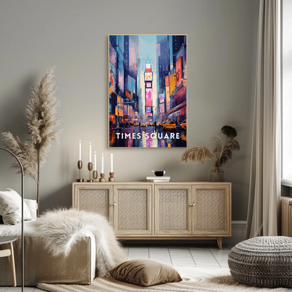 Times Square Neon New York Travel Poster