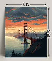 Golden Gate At Dusk Poster