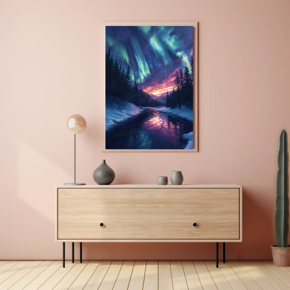 Aurora Over A Winter Landscape Poster