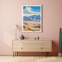 Great Sand Dunes Travel Poster Vintage Wall Art