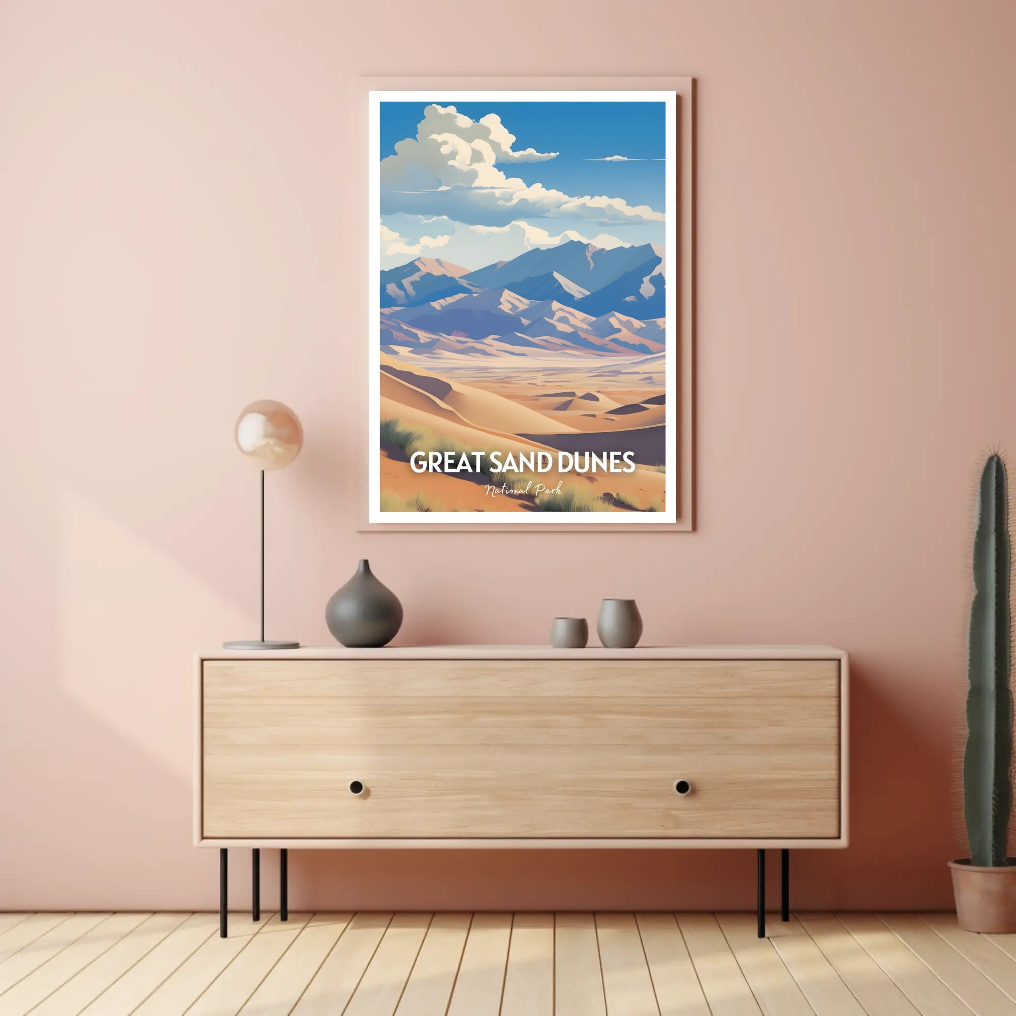Great Sand Dunes Travel Poster Vintage Wall Art