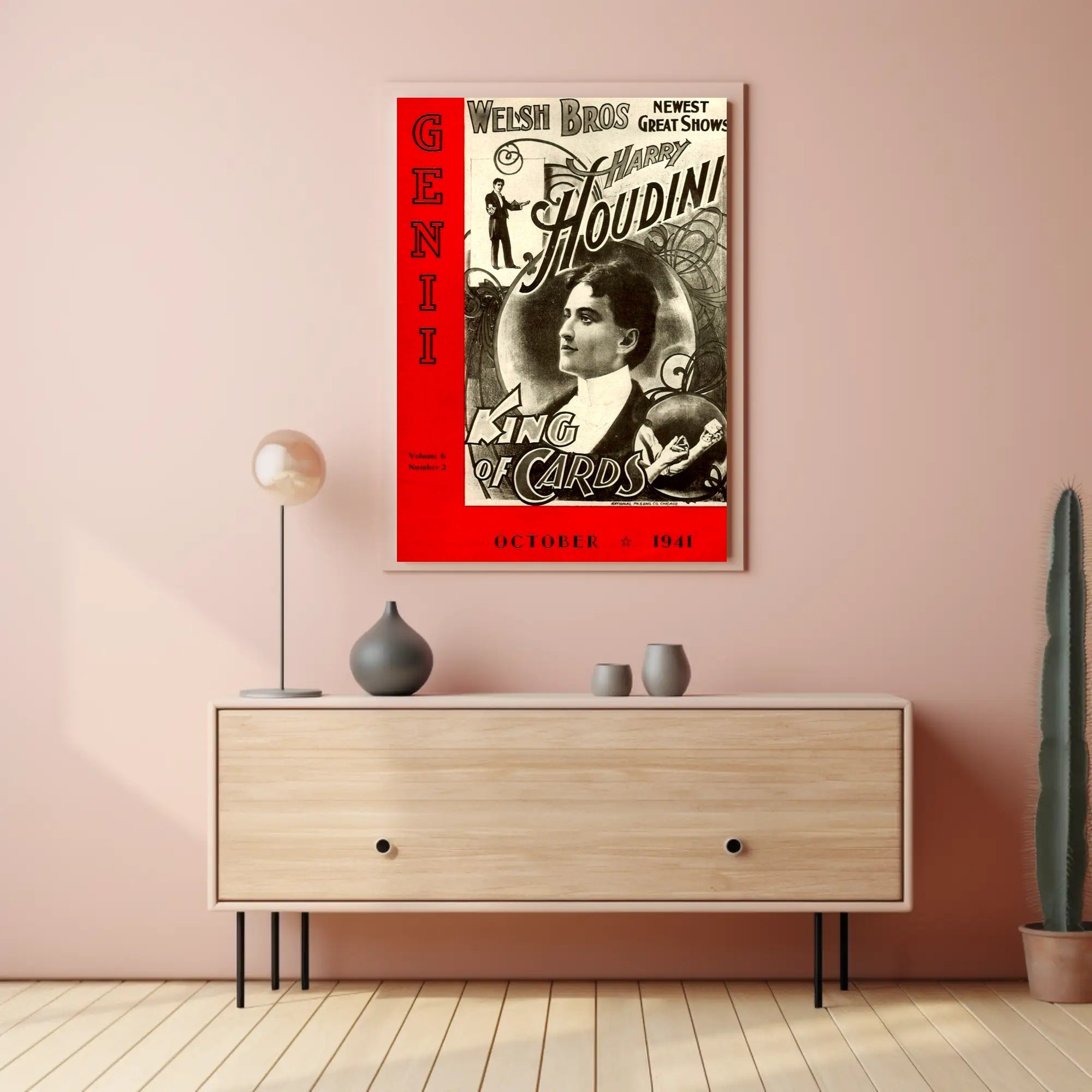 Harry Houdini Vintage Magic Show Cultural Poster