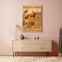Churchill Downs Vintage Jockey Victory Sports Poster