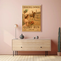 Churchill Downs Vintage Jockey Victory Sports Poster