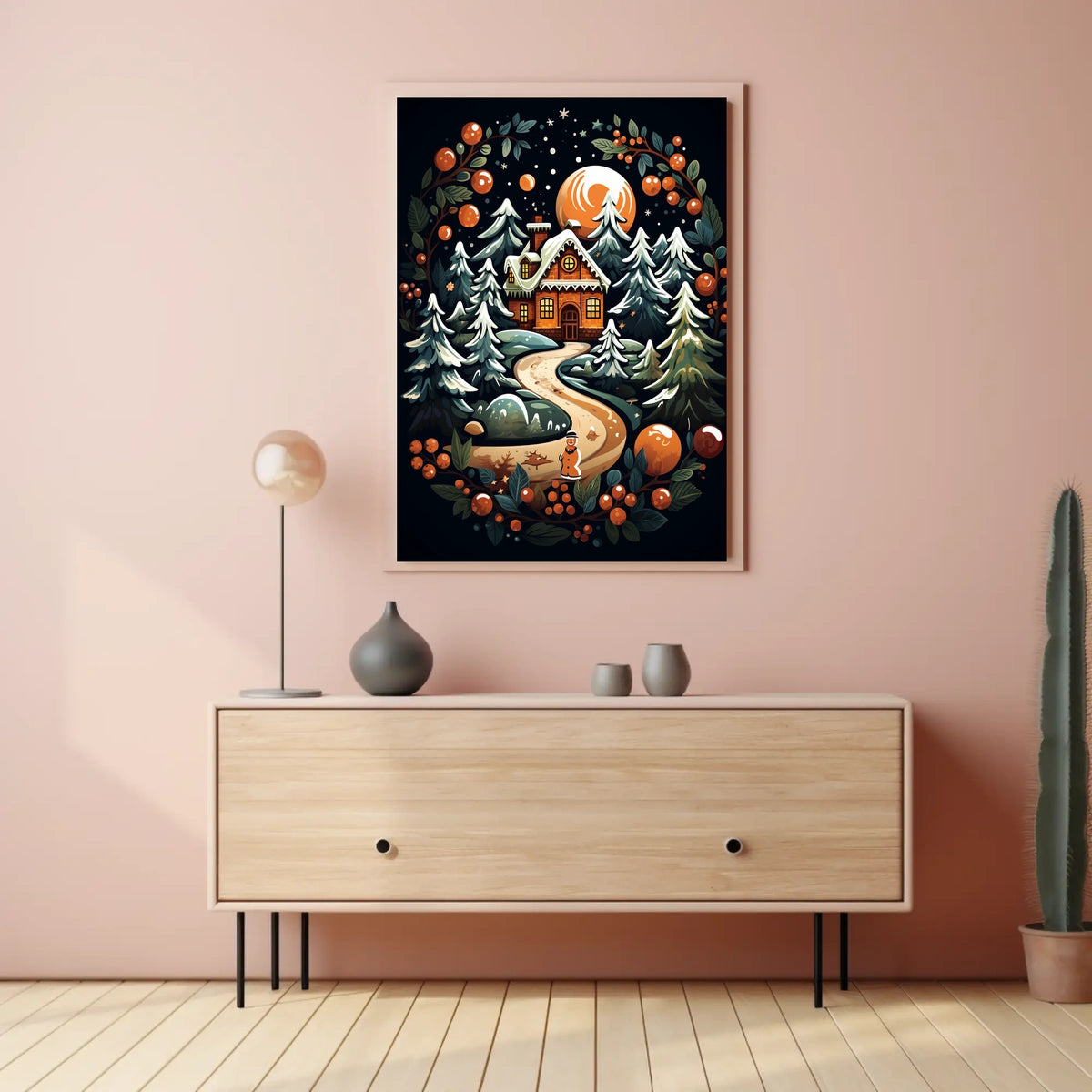 Winter Wonderland Cottage Poster