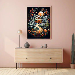 Winter Wonderland Cottage Poster