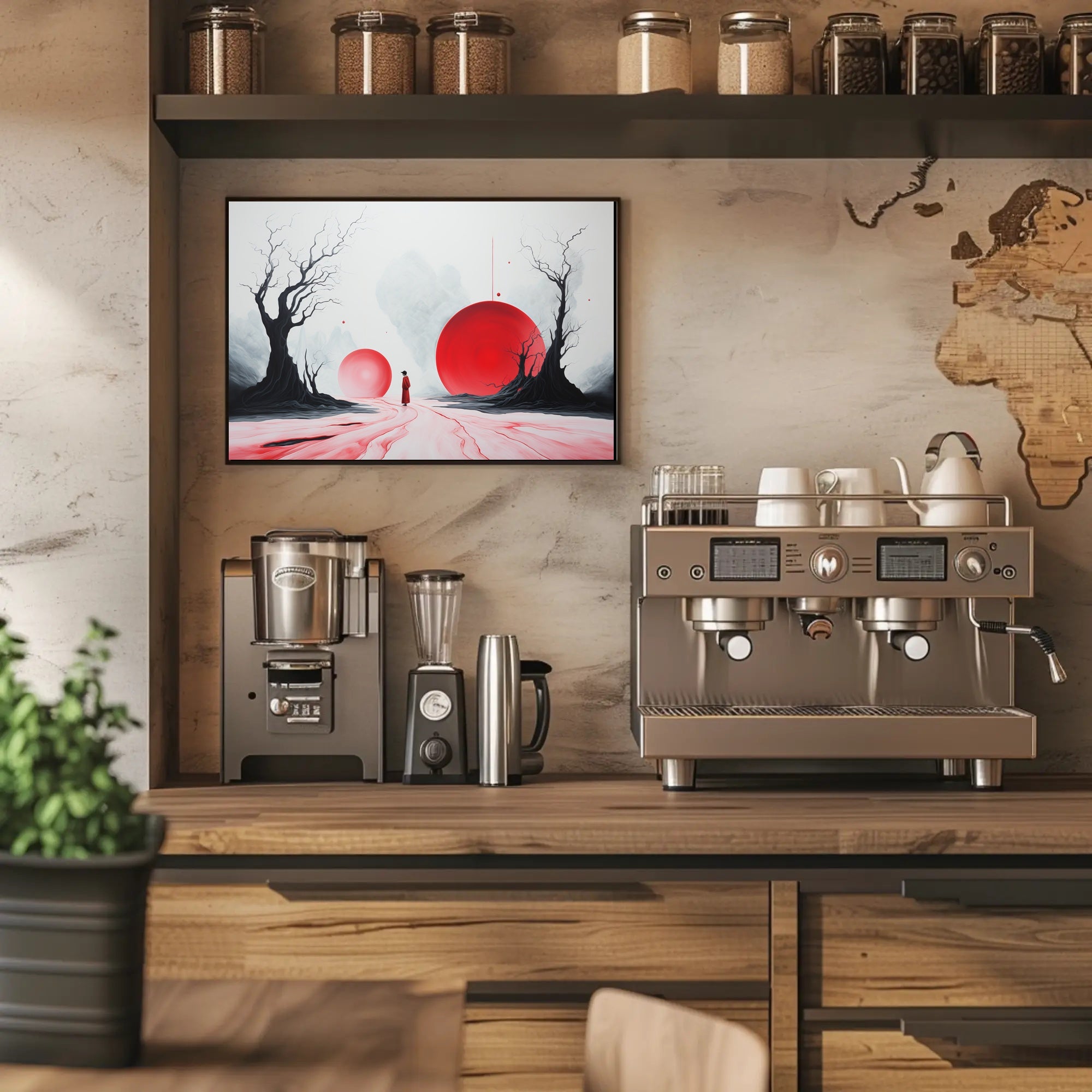 Surreal Red Spheres Abstract or Artistic Poster