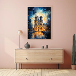 Notre-Dame De Paris A Nighttime Poster