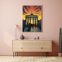 Sunset At The Brandenburg Gate Poster