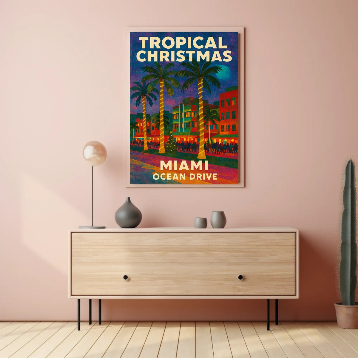 Tropical Christmas in Miami Poster