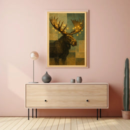Illuminated Moose Poster