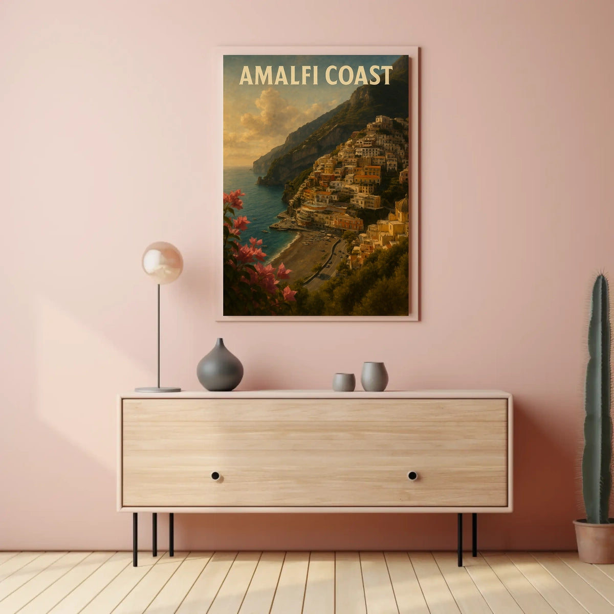 Amalfi Coast Poster Wall Art for Coastal Decor and Travel