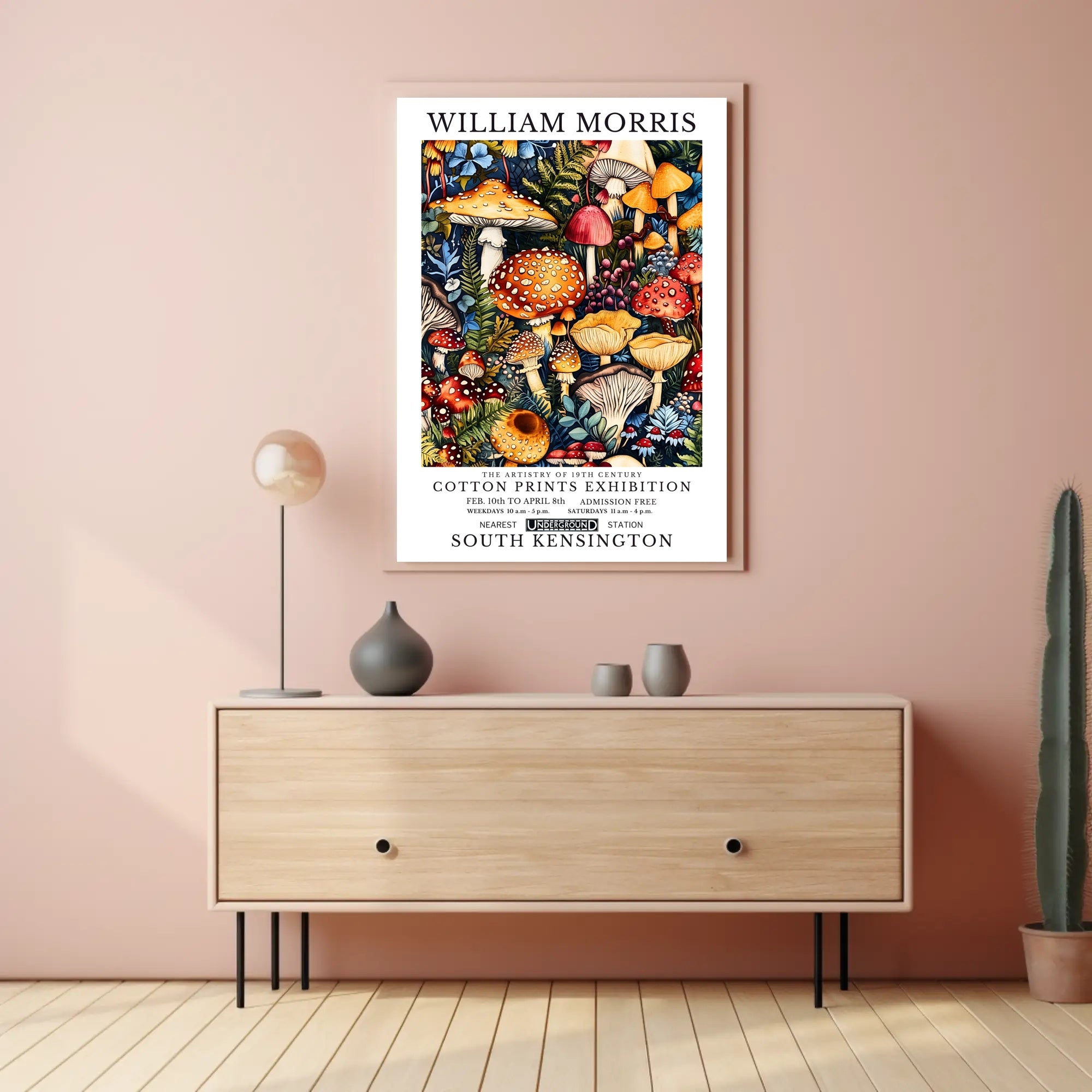 William Morris Cotton Prints Exhibition Poster