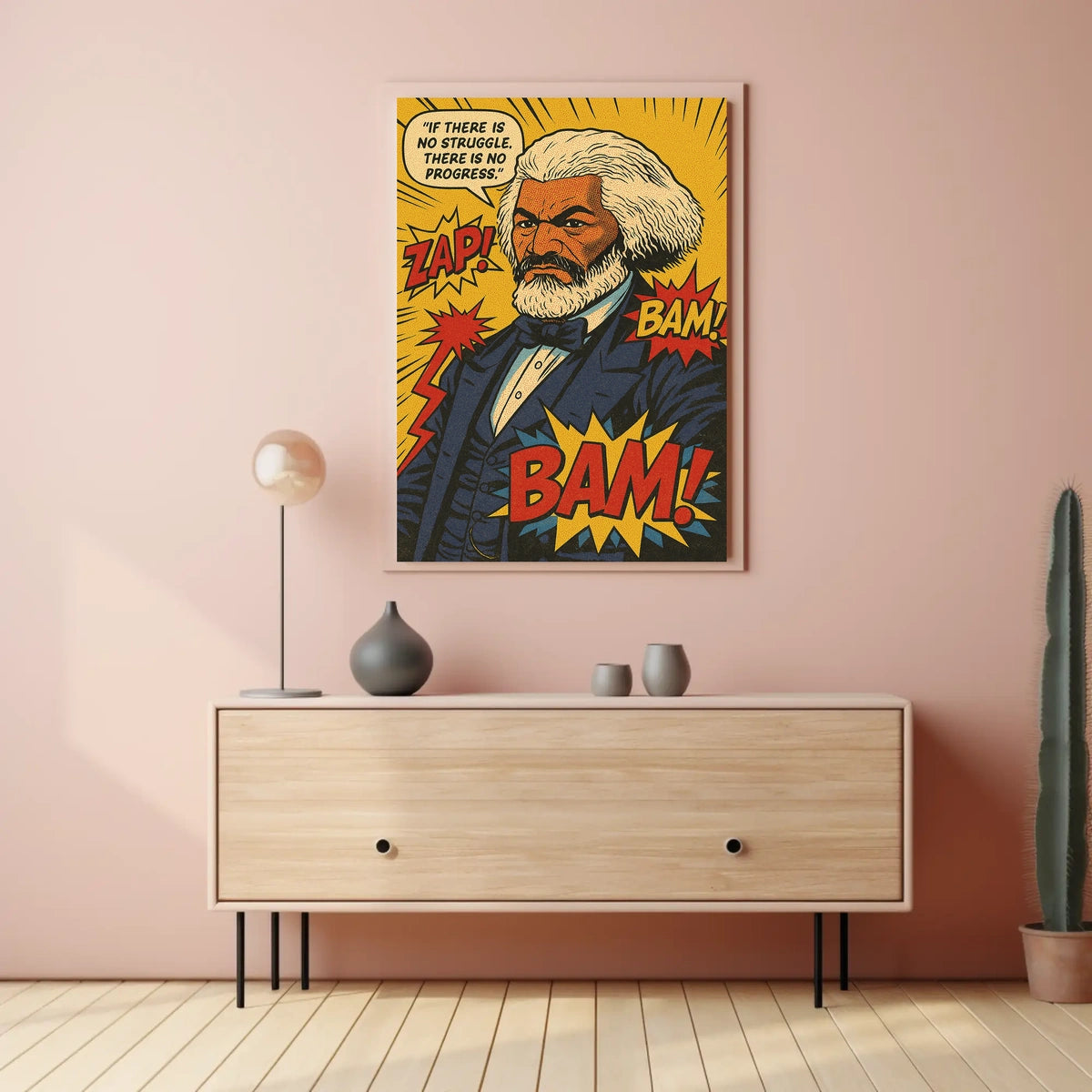 Struggle And Progress Comic Style Poster