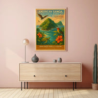 American Samoa National Park Vintage Travel Art Poster