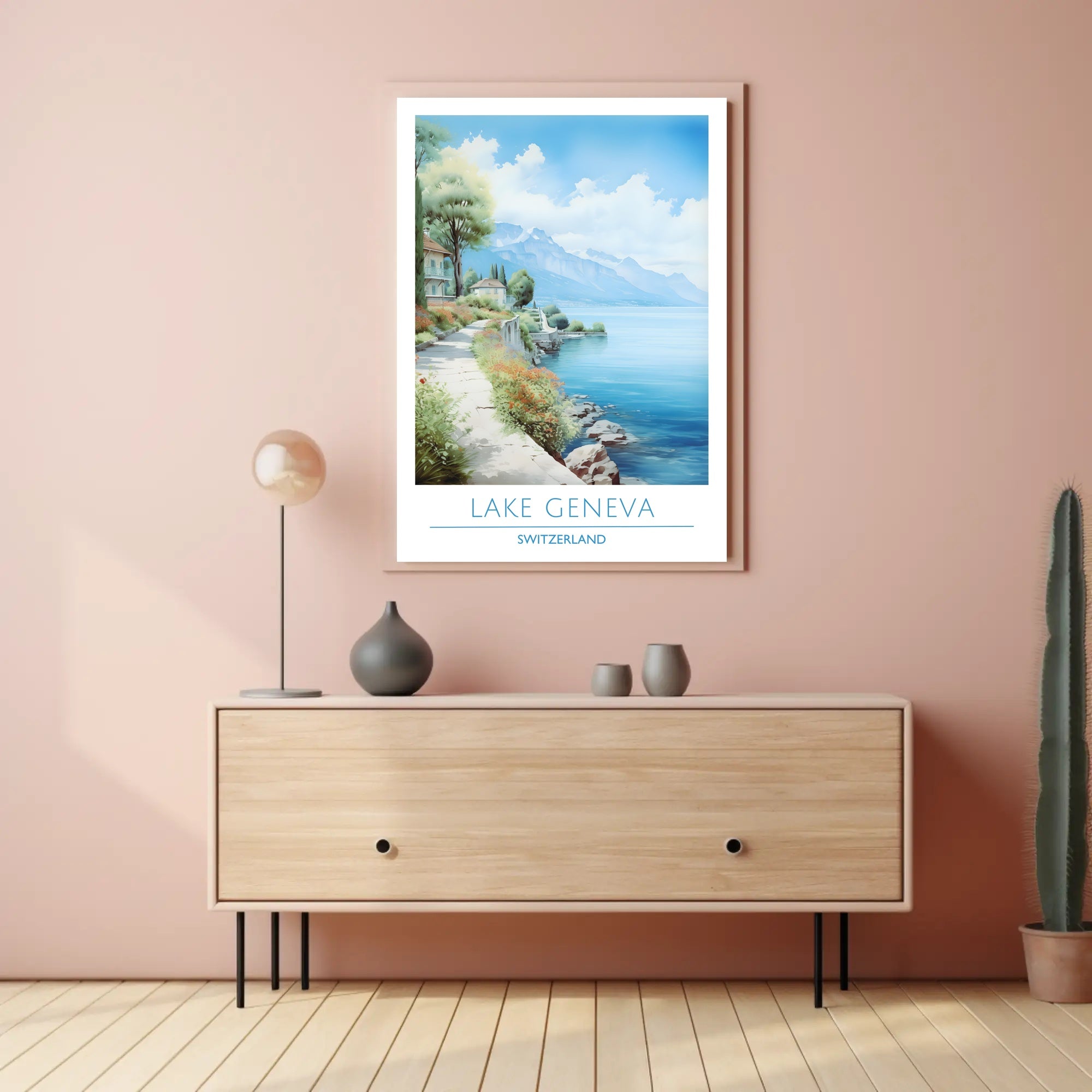 Tranquil Beauty of Lake Geneva Poster