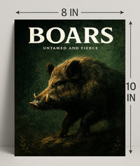 Boars Untamed and Fierce Poster PosterGoat