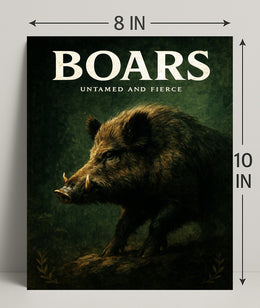 Boars Untamed and Fierce Poster PosterGoat