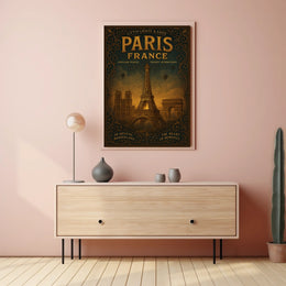 Paris City of Lights Vintage Travel Poster