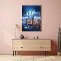 Futuristic Skyline At Twilight Poster