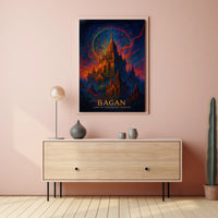 Bagan Mystical Temples Surreal Art Poster Print