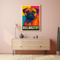 Bullmastiff A Vibrant Portrait Poster