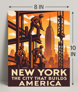 New York The City That Builds America Poster PosterGoat