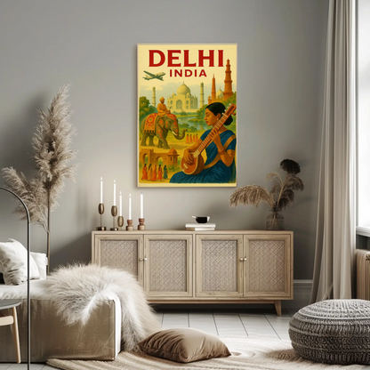 Delhi India Taj Mahal Culture Travel Poster