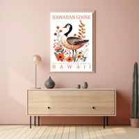 The poster features an illustrated depiction of the Hawaiian Goose, also known as Poster