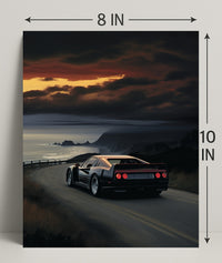 Coastal Drive At Sunset Poster