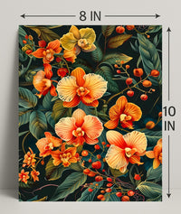 Vibrant Orchid Botanical Art Poster for Modern Tropical Decor