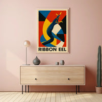 Vibrant Ribbon Eel Marine Life Art Poster