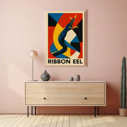 Vibrant Ribbon Eel Marine Life Art Poster