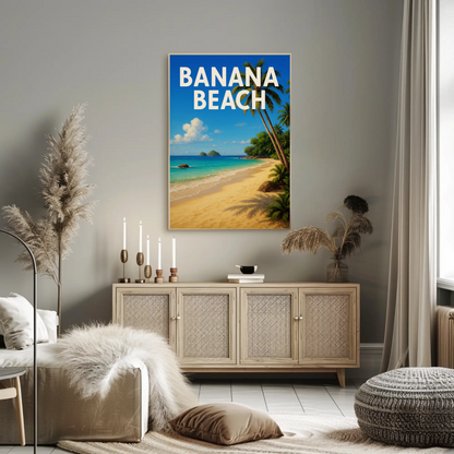 Banana Beach Tropical Paradise Poster Travel Poster