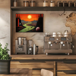Surreal Alien Landscape Poster in Futuristic Sci-Fi Category