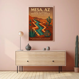 Ancient Hohokam Canals in Mesa Cultural Heritage Poster