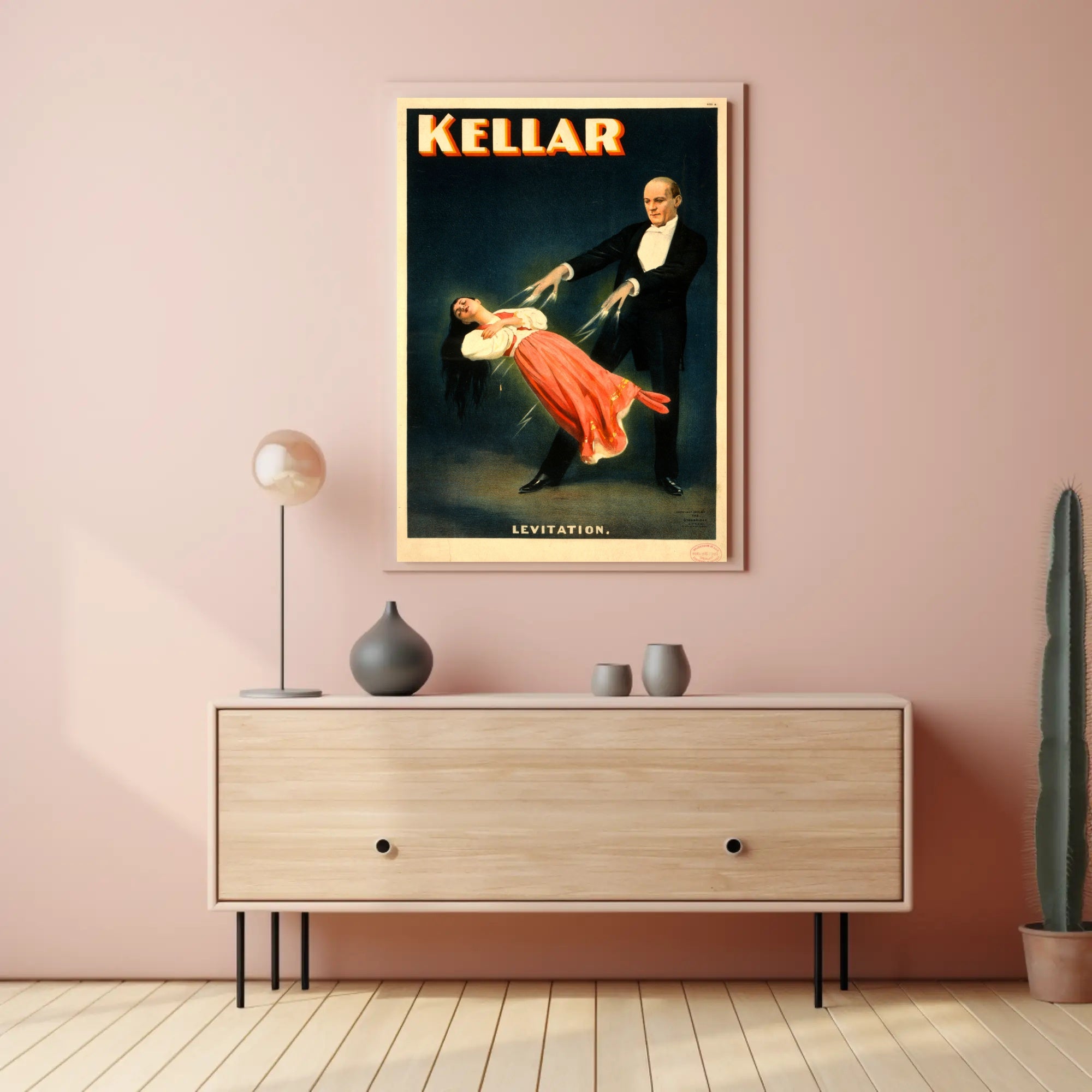 Vintage Levitating Magician Magic Show Historical Poster
