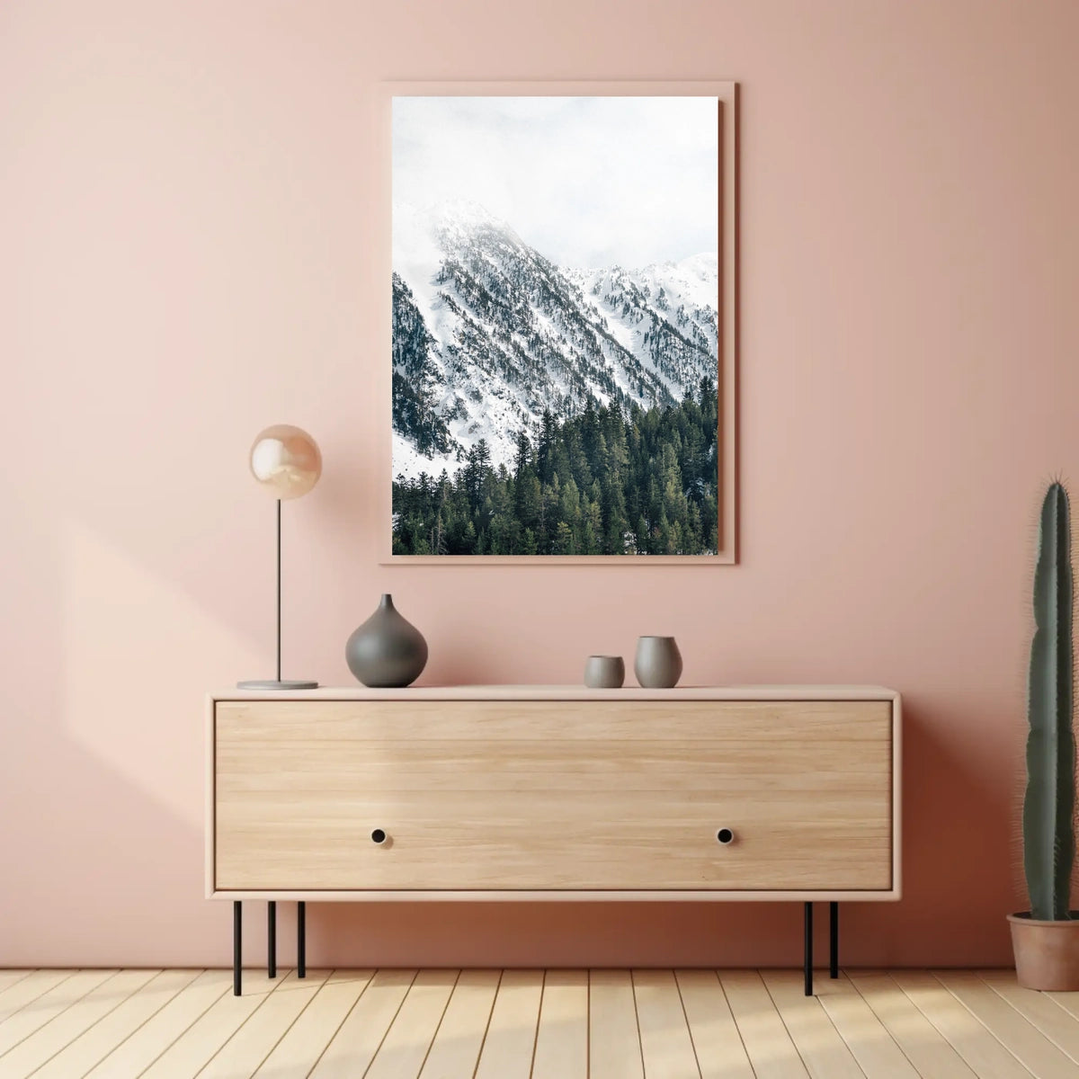 Serene Winter Landscape Photorealistic National Park Poster