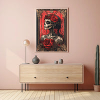 Day of the Dead Skull Woman Cultural Poster