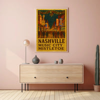 Nashville Music City Mistletoe Poster