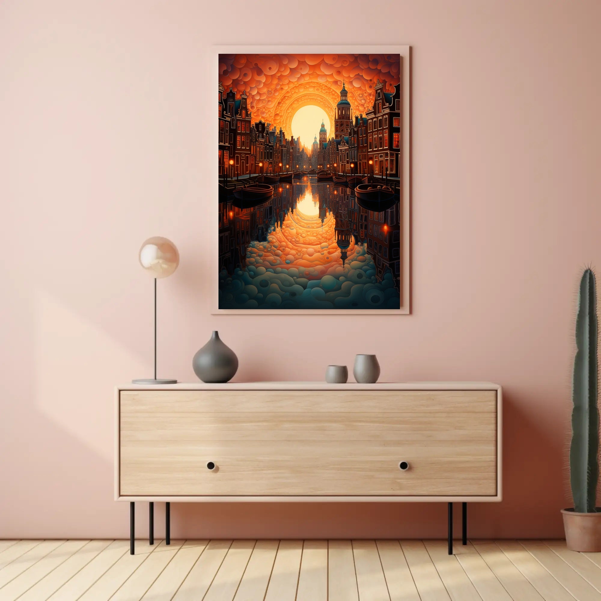 Dreamscape Canal At Sunset Poster