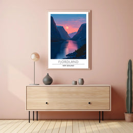Fjordland Sunset Travel Poster