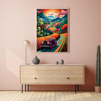 Journey Through a Vibrant Landscape Poster