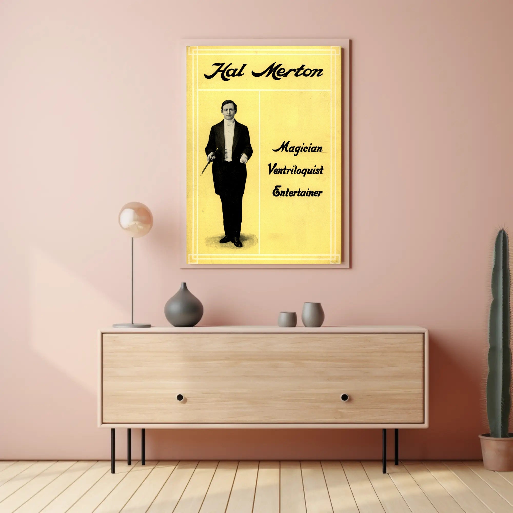 Hal Merton Vintage Magic and Ventriloquism Cultural Poster
