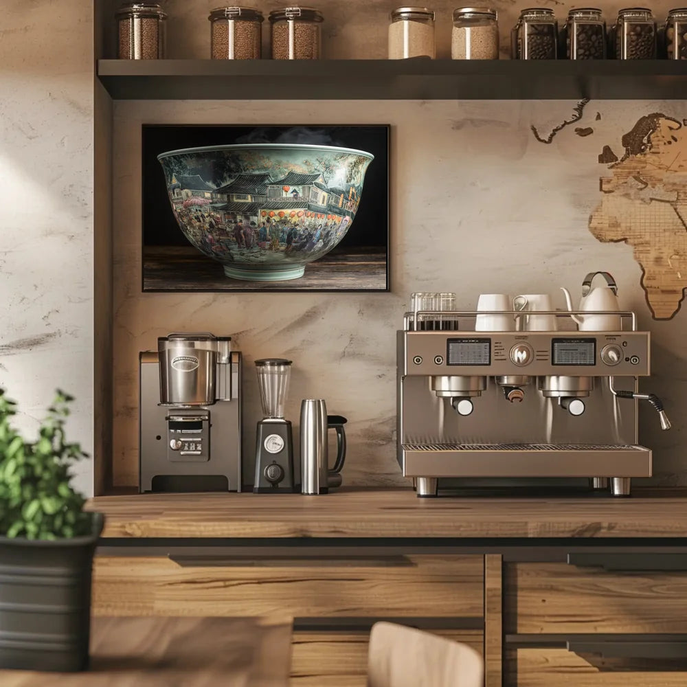 Ancient Asian Marketplace Ceramic Art Poster Print