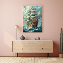 Majestic Sailing Ship At Sea Poster