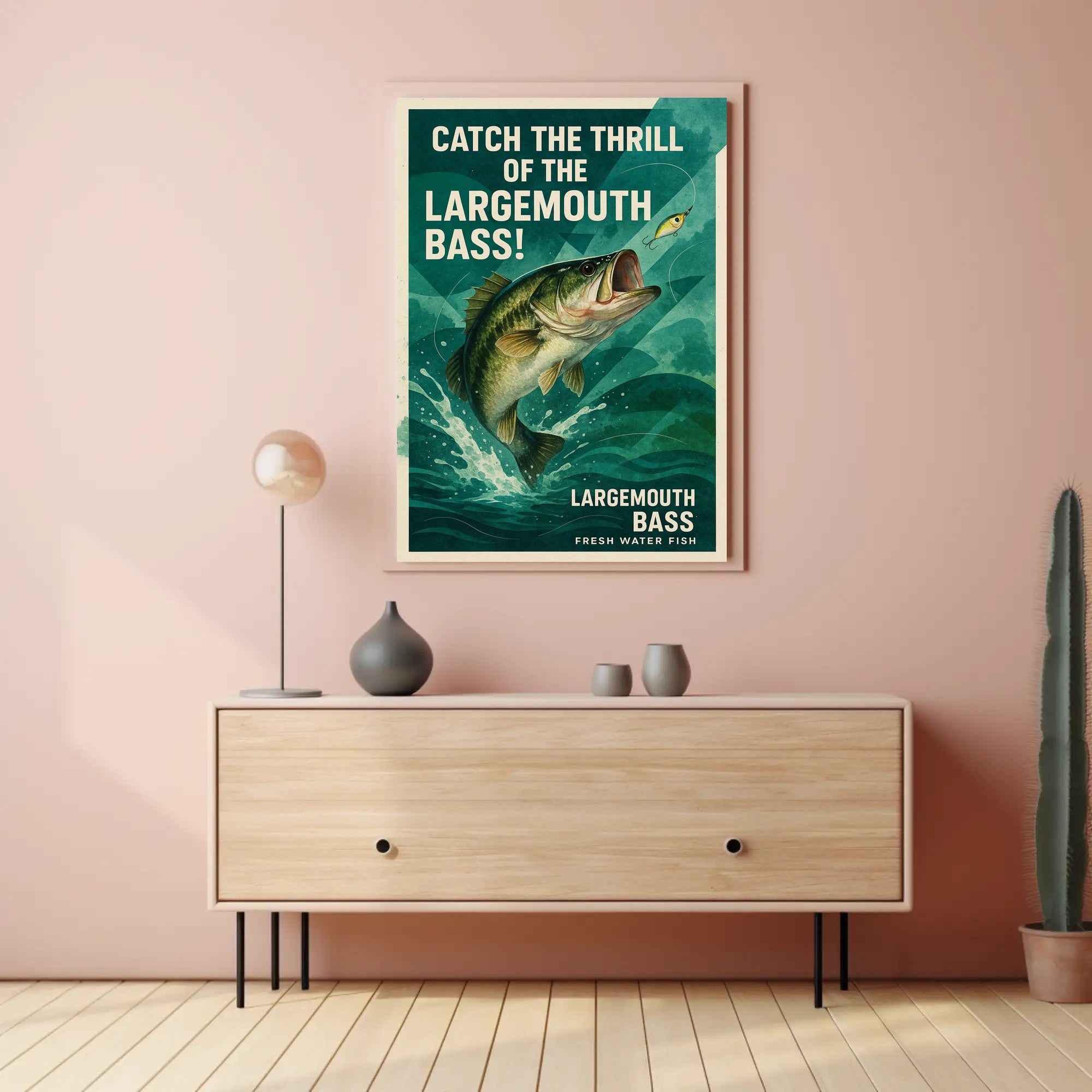 Fishing Adventure Largemouth Bass Sports Poster
