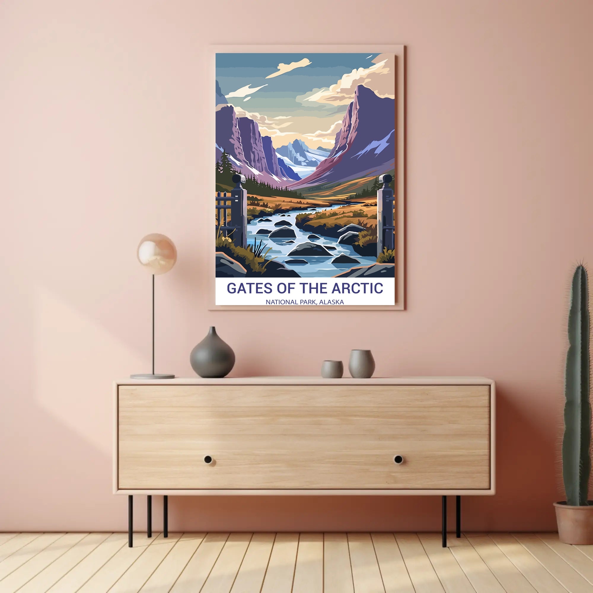 Vintage Scenic Landscape: Gates of Arctic National Park Poster