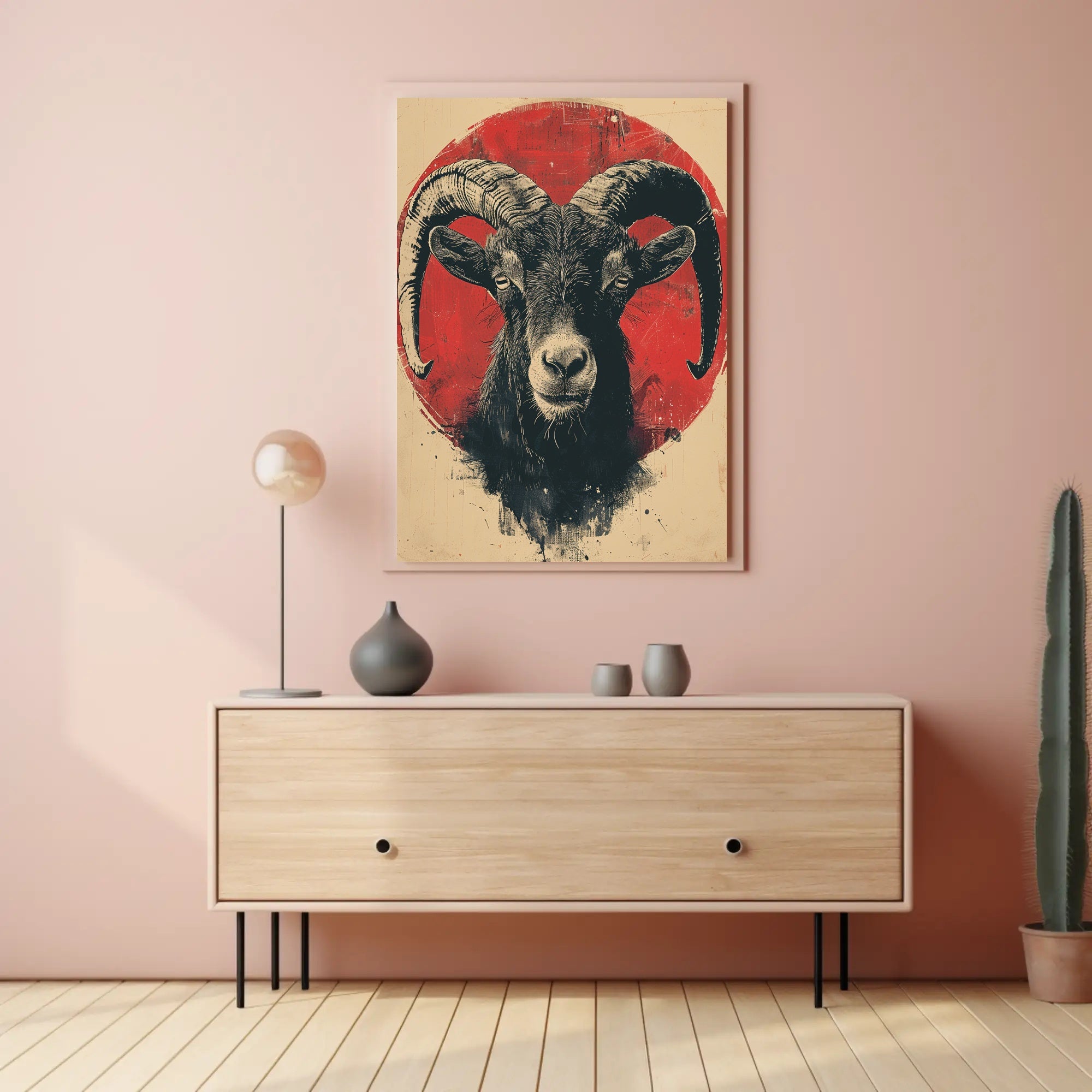 Majestic Ram Art Print Poster for Home Decor PosterGoat